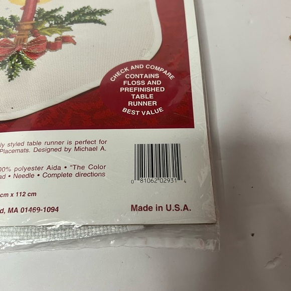 Needle Treasures Counted Cross Stitch Kit Candleglow Table Runner 13" x 44" New - Picture 6 of 9